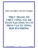 ĐỀ TÀI " THỰC TRẠNG TỔ CHỨC CÔNG TÁC KẾ TOÁN TẠI CÔNG TY CỔ PHẦN VẬT TƯ TỔNG HỢP HẢI PHÒNG "