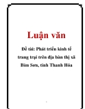 Đề tài: Phát triển kinh tế trang trại trên địa bàn thị xã Bỉm Sơn, tỉnh Thanh Hóa