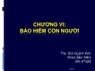 CHƯƠNG VI: BẢO HIỂM CON NGƯỜI