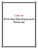 Đề tài: Hợp đồng nhượng quyền thương mại