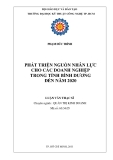 Luận văn:Phát triển nguồn nhân lực cho các doanh nghiệp trong tỉnh Bình Dương đến năm 2020