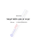 Bài giảng Nhập môn logic học - Phạm Thành Hưng