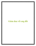 Giảm đau vết ong đốt