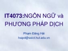 IT4073:NGÔN NGỮ và PHƯƠNG PHÁP DỊCH