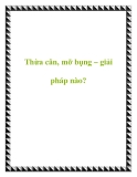 Thừa cân, mỡ bụng – giải pháp nào?