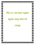 Đã có vaccine ngăn ngừa ung thư tử cung