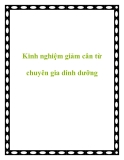 Kinh nghiệm giảm cân từ chuyên gia dinh dưỡng