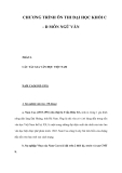 CHƯƠNG TRÌNH ÔN THI ĐẠI HỌC KHỐI C - D MÔN NGỮ VĂN 