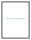 Sẹo mụn - cách chữa trị