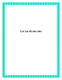 Lời xin lỗi nho nhỏ