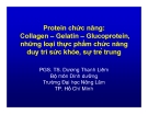 Protein chức năng: Collagen – Gelatin – Glucoprotein, những loại thực phẩm chức năng duy trì sức khỏe, sự trẻ trung  - PGS.TS. Dương Thanh Liêm