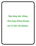 Bạn đang mắc chứng viêm họng thông thường hay do liên cầu khuẩn?