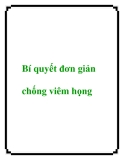 Bí quyết đơn giản chống viêm họng