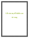 Lỗi của mẹ dễ khiến con tử vong