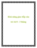 Khả năng giao tiếp của trẻ từ 0 - 3 tháng