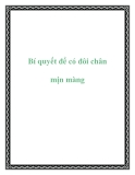 Bí quyết để có đôi chân mịn màng