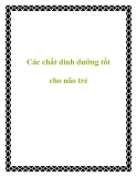 Các chất dinh dưỡng tốt cho não trẻ