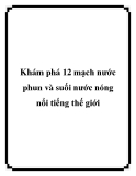 Khám phá 12 mạch nước phun và suối nước nóng nổi tiếng thế giới