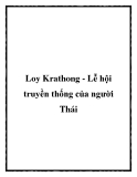 Loy Krathong - Lễ hội truyền thống của người Thái