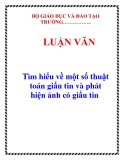 LUẬN VĂN:  Tìm hiểu về một số thuật toán giấu tin và phát hiện ảnh có giấu tin