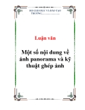 Luận văn:  Một số nội dung về ảnh panorama và kỹ thuật ghép ảnh