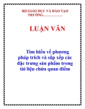 LUẬN VĂN:  Tìm hiểu về phương pháp trích và sắp xếp các đặc trưng sản phẩm trong tài liệu chứa quan điểm