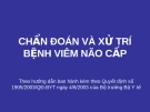 CHẨN ĐOÁN VÀ XỬ TRÍ BỆNH VIÊM NÃO CẤP