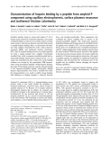 Báo cáo Y học:  Characterization of heparin binding by a peptide from amyloid P component using capillary electrophoresis, surface plasmon resonance and isothermal titration calorimetry