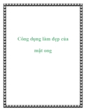 Công dụng làm đẹp của mật ong