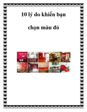 10 lý do khiến bạn chọn màu đỏ
