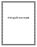 6 bí quyết treo tranh