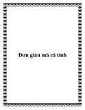 Đơn giản mà cá tính
