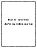 Thụy Sĩ - xứ sở thiên đường của du lịch sinh thái