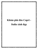 Khám phá đảo Capri Italia xinh đẹp