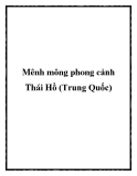 Mênh mông phong cảnh Thái Hồ (Trung Quốc)