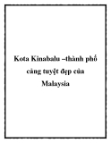 Kota Kinabalu –thành phố cảng tuyệt đẹp của Malaysia