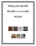 Những món nội thất đắt nhất và xa xỉ nhất thế giới