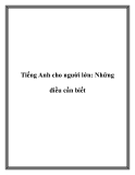 Tiếng Anh cho người lớn: Những điều cần biết.