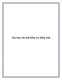 Mẹo học cho bài kiểm tra tiếng Anh.