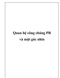 Quan hệ công chúng PR và một góc nhìn