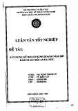 Luận văn:Xây dựng kế hoạch kinh doanh năm 2007 khách sạn Hội An Pacific