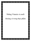 Những Vitamin và muối khoáng có trong thực phẩm