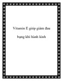 Vitamin E giúp giảm đau bụng khi hành kinh