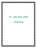 Na - quả ngon, nhiều công dụng