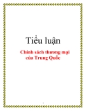 Tiểu luận: Chính sách thương mại của Trung Quốc