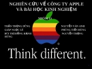 NGHIÊN CỨU VỀ CÔNG TY APPLE VÀ BÀI HỌC KINH NGHIỆM
