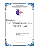 Tiểu luận:Các diễn đàn mua bán tại Việt Nam