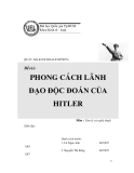 Tiểu luận:PHONG CÁCH LÃNH ĐẠO ĐỘC ĐOÁN CỦA HITLER