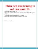 Tiểu luận:Phân tích môi trường vi mô của nước Úc