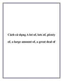 Cách sử dụng A lot of, lots of, plenty of, a large amount of, a great deal of